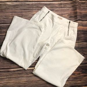 GB WHITE DOUBLE ZIPPER FRONT FLAP WIDE LEG 100% COTTON  JEANS  SIZE 9